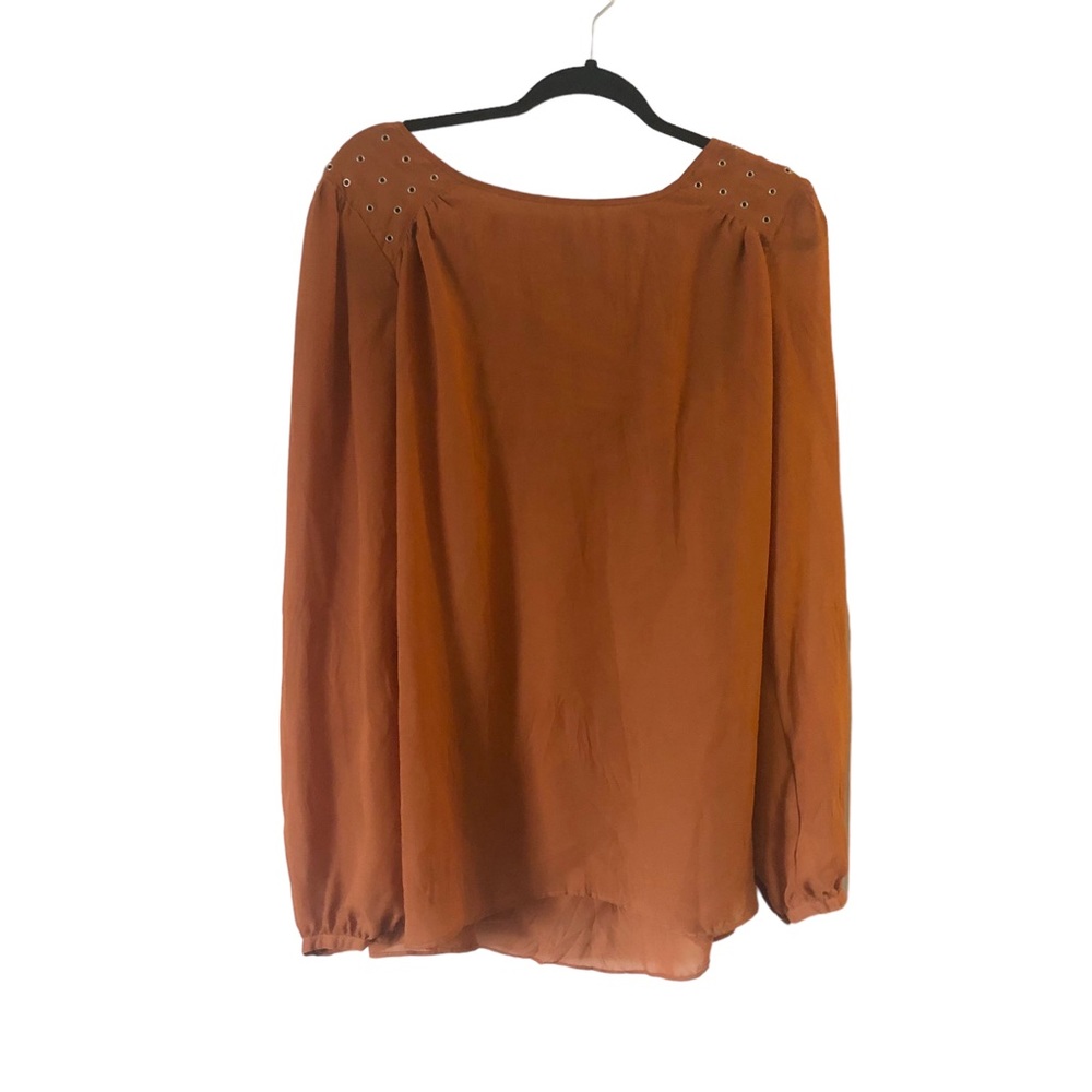 Glamorous Sheer Women’s Top Size 10 Medium - rusty orange
